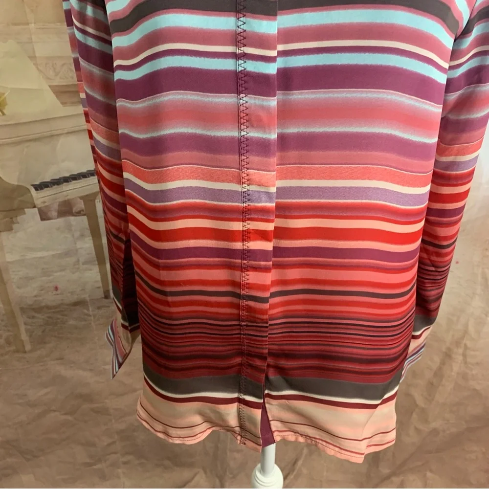 NEW Michael Star Multi Colored Collared Silk Button Down